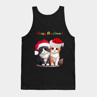 Merry Christmas Celebration with Festive Cats: A Joyful Holida t-shirty Gathering Tank Top